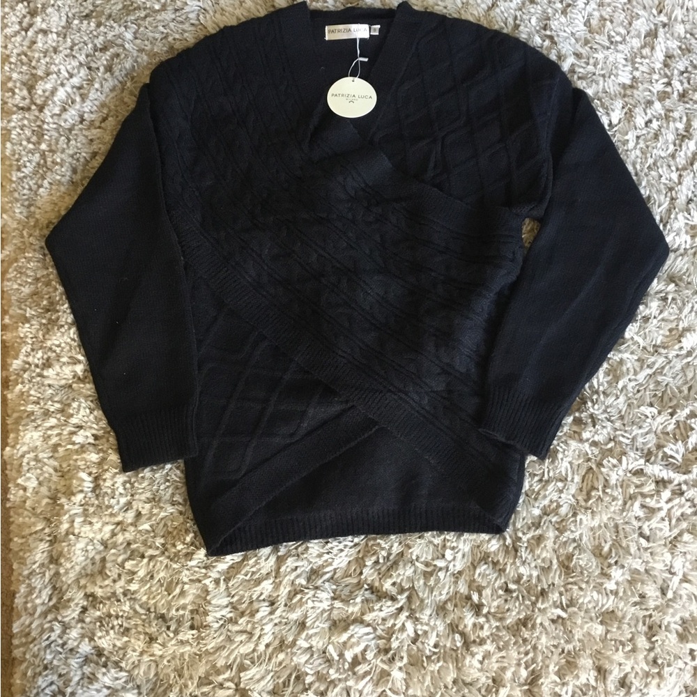 Patrizia Luca Milano Vintage Lamb Black Knit Sweater Small